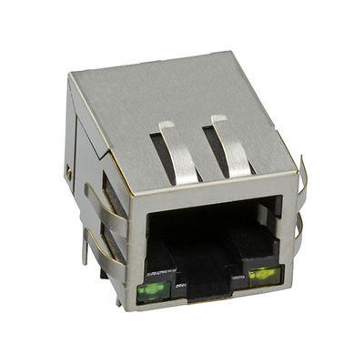 Pojedynczy port Tab w dół 8-stykowe żeńskie złącze PCB RJ45 z filtrem Ethernet