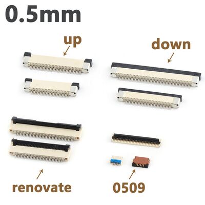 FPC Connector 0.5 Pitch Horizontal Smt Flip-lock Type Upper Top Bottom Down Contact 4-60pin