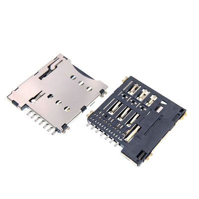 jakość  Push Pull Type Micro 7p SIM Card Socket Connector 1.35mm Height For PCB fabryka
