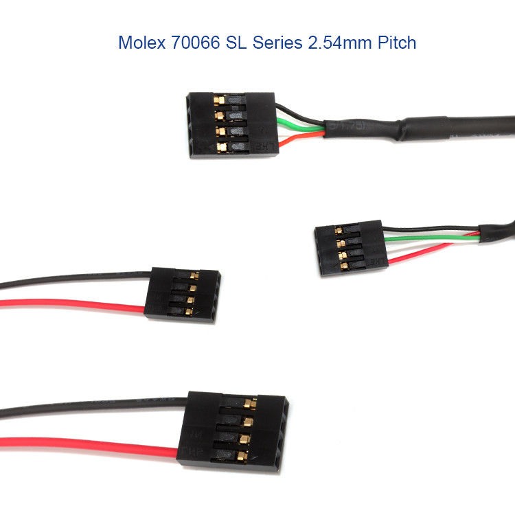 Niestandardowa wiązka przewodów Molex 50-57-9404 z 4-kierunkowym złączem 70066 SL 2,54 mm
