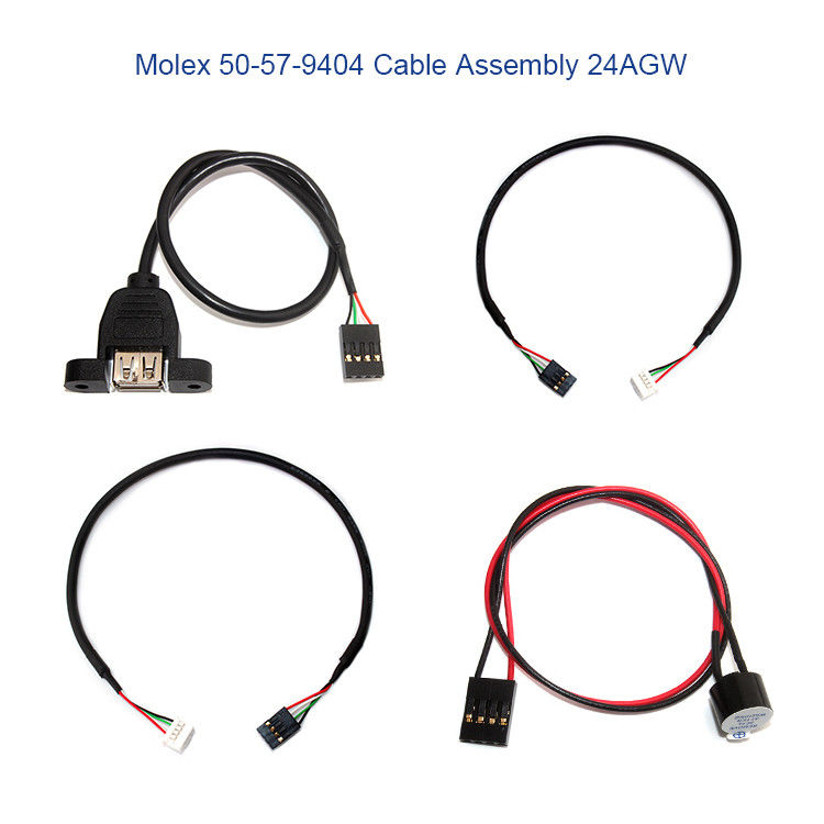 Niestandardowa wiązka przewodów Molex 50-57-9404 z 4-kierunkowym złączem 70066 SL 2,54 mm