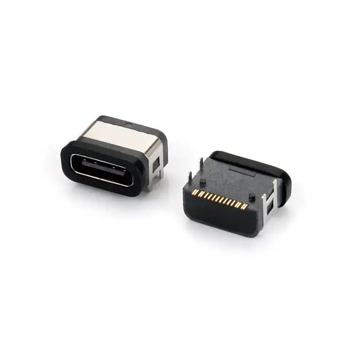 Wodoszczelny port 16Pin USB Typ C Kobieta z łącznikiem SMT Czteropinowy DIP na gniazdku