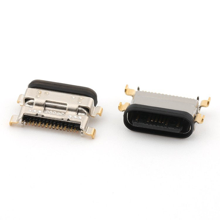 USB C 16Pin Kobieta z łącznikiem typu C Środkowy montaż 1,13 mm IPX8 wodoodporny z LIM