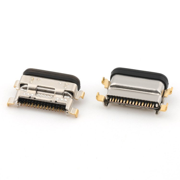 USB C 16Pin Kobieta z łącznikiem typu C Środkowy montaż 1,13 mm IPX8 wodoodporny z LIM