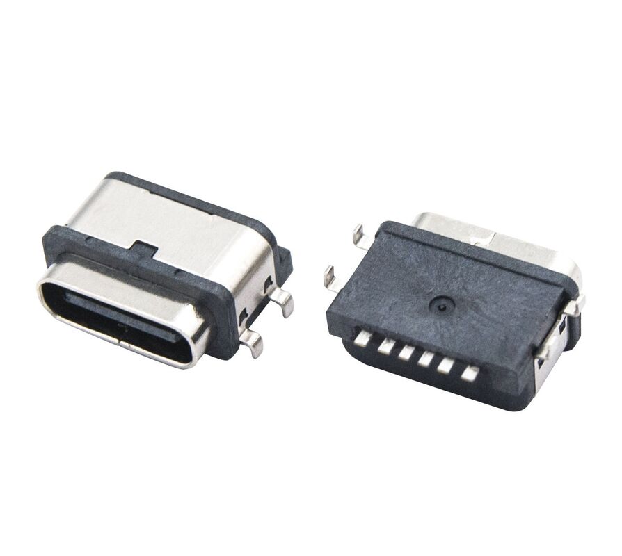 Wodoodporne złącze USB typu C z 6 pinami żeńskimi do transmisji danych z maksymalnym prądem 3A i napięciem 30V