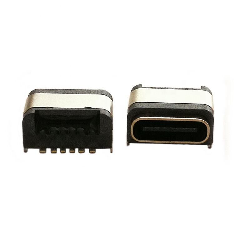 Wodoodporne złącze USB IP67, 6-pinowe, poziome, do montażu powierzchniowego, żeńskie złącze USB typu C