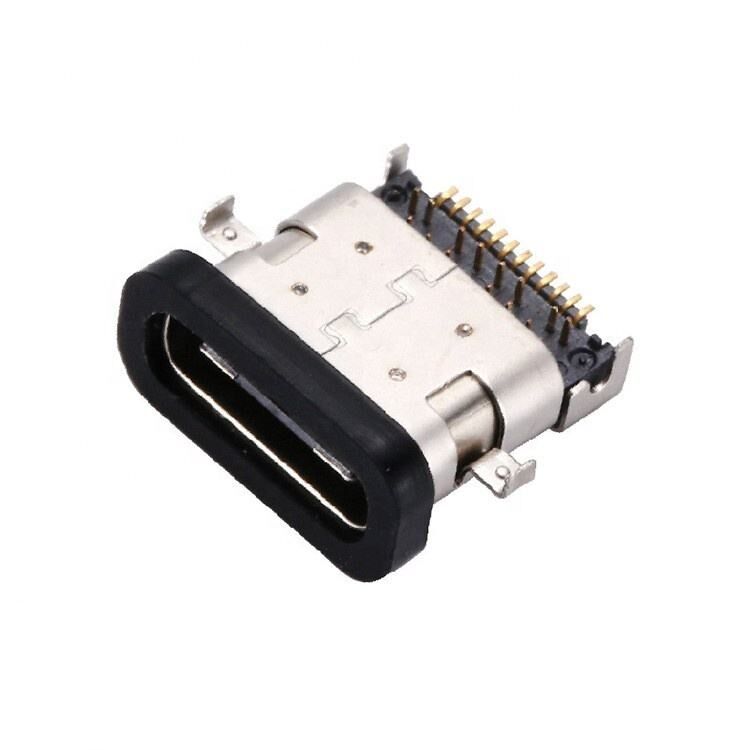 Wodoodporne złącze USB 3.1 Type C 24-pinowe żeńskie poziome SMT DIP z płytką montażową i gniazdem USB
