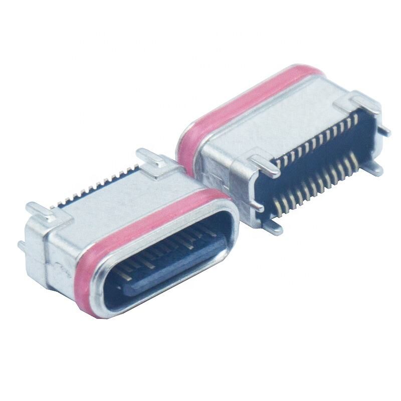 Wodoodporny SMD Pionowy Złącze Cynkowe Metalurgia Proszków 24-pinowe żeńskie złącze typu C Port ładowania USB Wtyczka