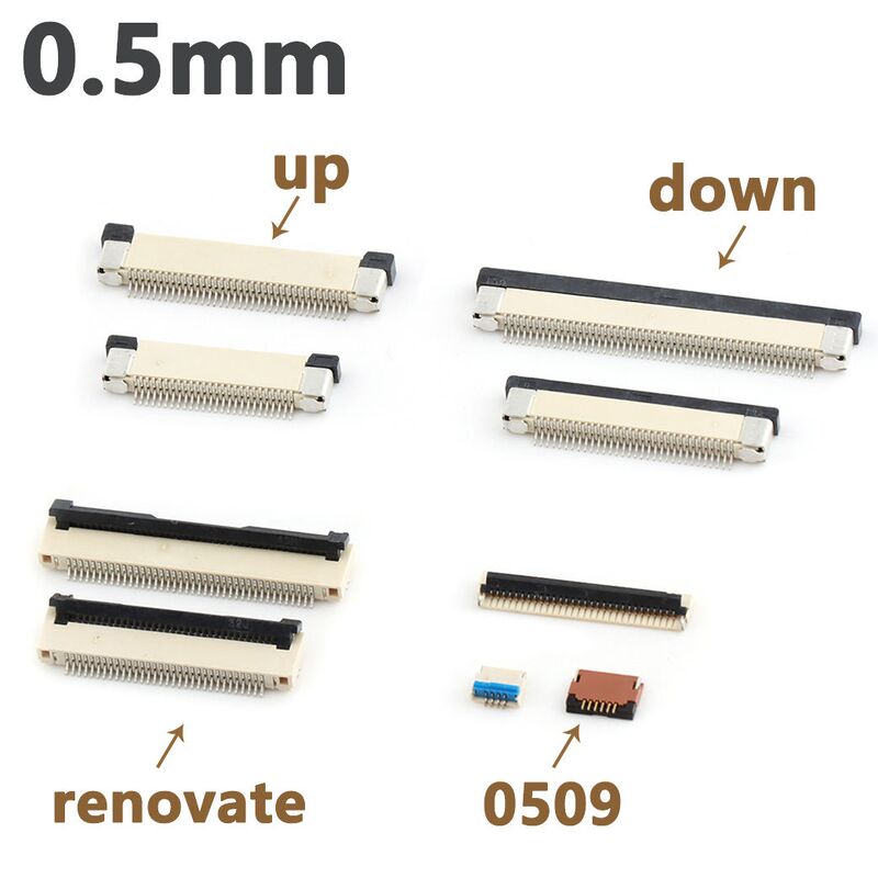 Złącze FPC 0.5 Skok Poziomy Smt Flip-lock Typ Górny Dolny Kontakt 4-60pin