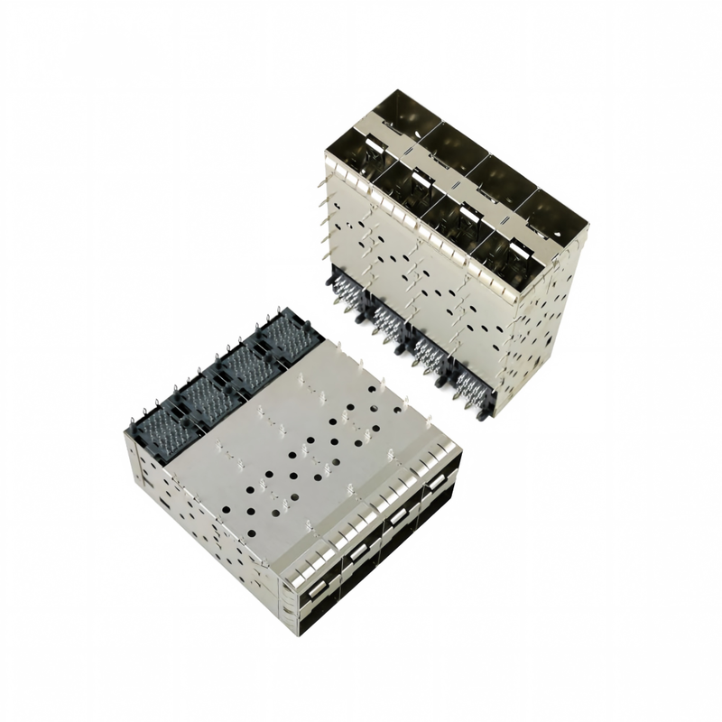 8-port 160pin SFP+ Press-Fit Small-form-factor Pluggable (SFP+) Konfiguracja matrycy konektoru 2x4 Port W/o Light Model