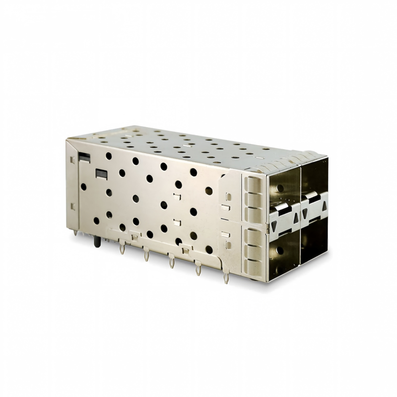 SFP+ 2x2 Przetłuszczalny złącze 80pin Mały kształt Pltuggable Plus Zestawiony 2-by-1 Wieloport SFP+ Złącze W / Lightpipe Porty