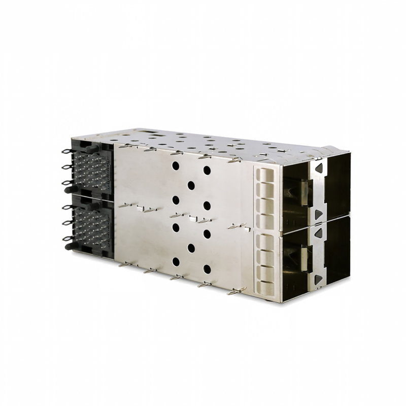 SFP+ 2x2 Przetłuszczalny złącze 80pin Mały kształt Pltuggable Plus Zestawiony 2-by-1 Wieloport SFP+ Złącze W / Lightpipe Porty
