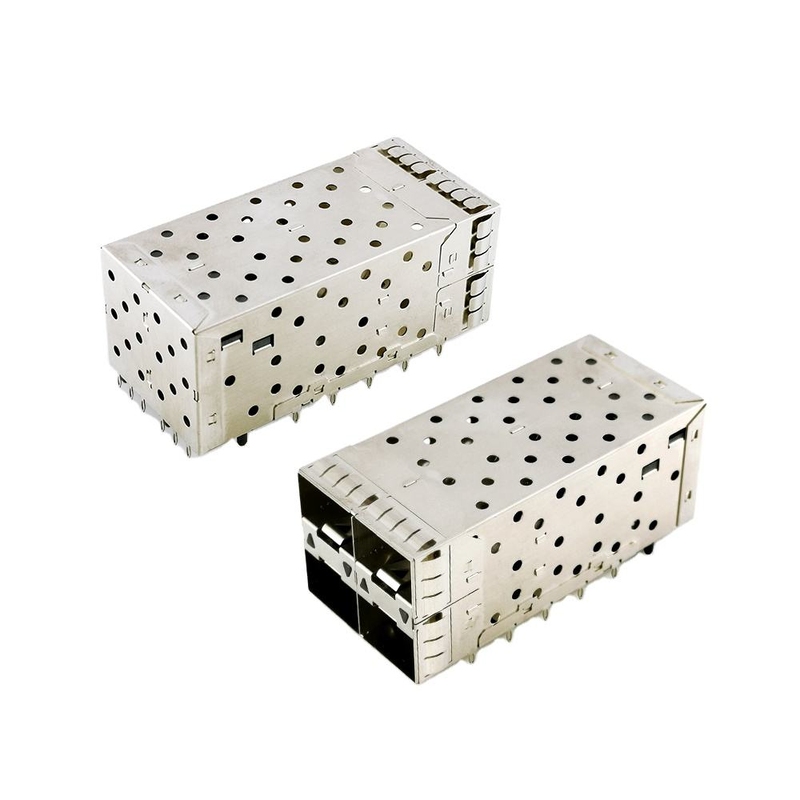 SFP+ 2x2 Przetłuszczalny złącze 80pin Mały kształt Pltuggable Plus Zestawiony 2-by-1 Wieloport SFP+ Złącze W / Lightpipe Porty