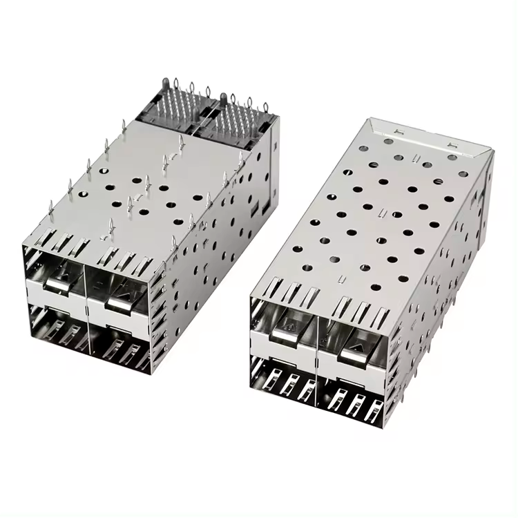Osłona portu 2x2 QSFP SFP z rurką świetlną XFP CFP Sfp Osłona złącza Moduł światłowodowy Ekranowanie