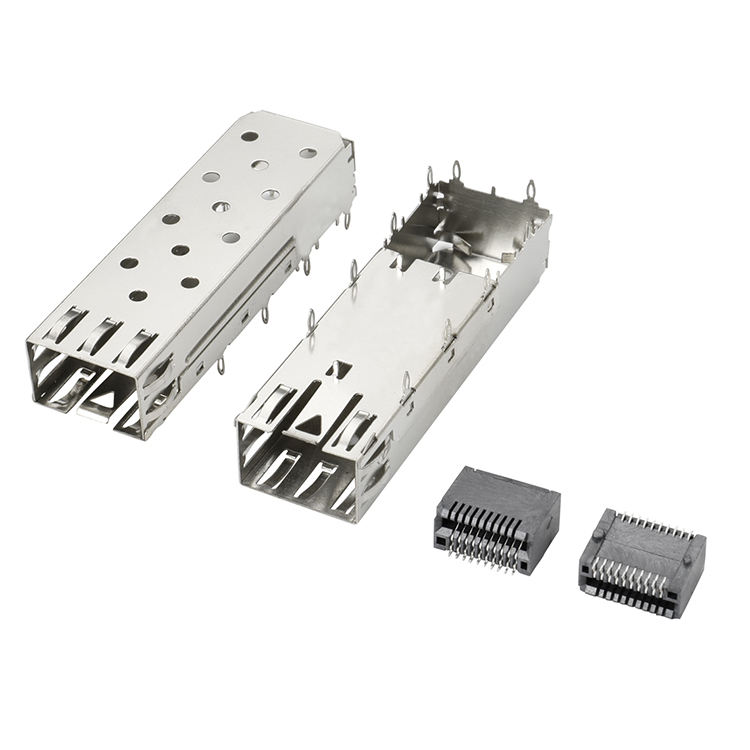 Osłona portu 2x2 QSFP SFP z rurką świetlną XFP CFP Sfp Osłona złącza Moduł światłowodowy Ekranowanie