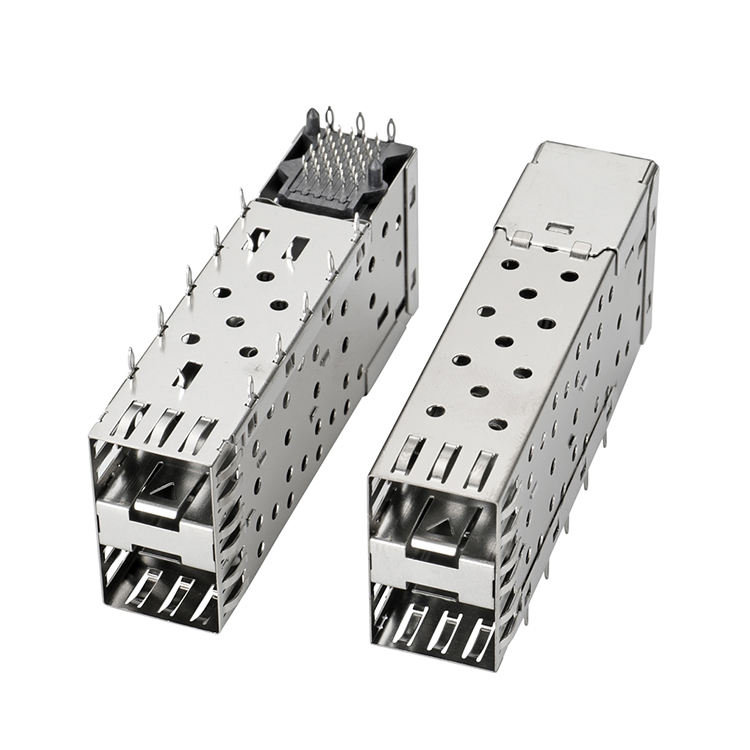 Osłona portu 2x2 QSFP SFP z rurką świetlną XFP CFP Sfp Osłona złącza Moduł światłowodowy Ekranowanie