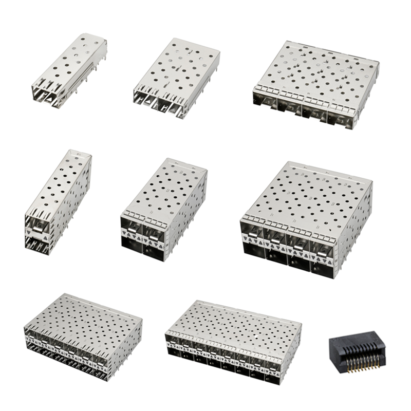 Osłona portu 2x2 QSFP SFP z rurką świetlną XFP CFP Sfp Osłona złącza Moduł światłowodowy Ekranowanie
