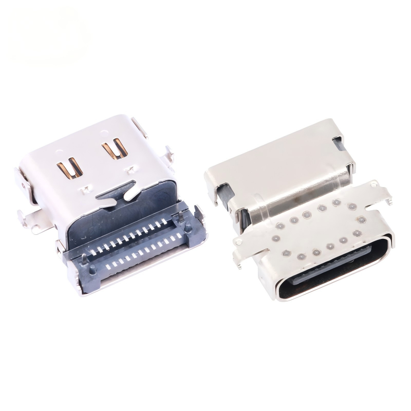 Dostosowane wodoodporne złącze żeńskie Type-C USB 3.2 40 Gb/s U4 24-pinowe SMT DIP PCB, pozłacane, prąd 5 A