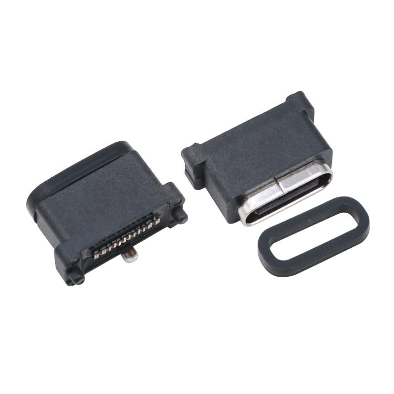 USB 3.2 Typ-C 40 Gbps wodoodporny gniazdo U4 24 pin SMT DIP PCB Kobieta łącznik Złoto pokryte stali nierdzewnej 5A 100V AC