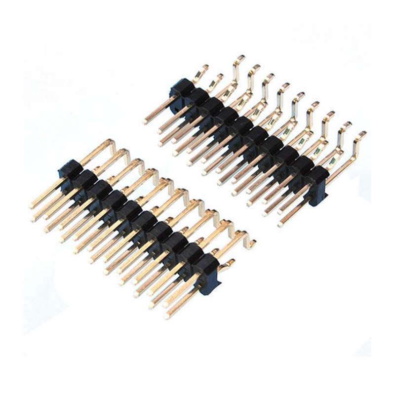 Główka szpilki PCB 1,0 mm Podwójny wiersz zgięty szpilka SMT 180 stopni 90 stopni PBT Materiał Fosfor Kontakty brązowe Długość szpilki dostosowalna