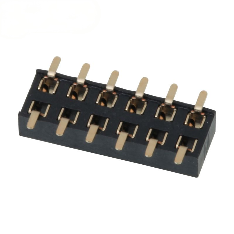 Złącze żeńskie SMD 2.0mm, dwurzędowe, z dolnym wejściem, pozłacane piny