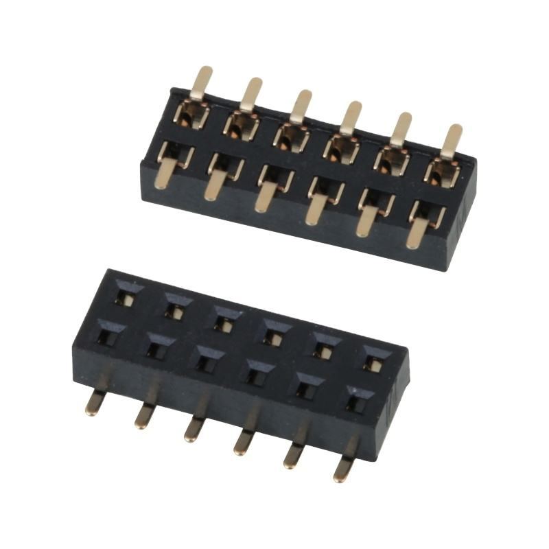 Złącze żeńskie SMD 2.0mm, dwurzędowe, z dolnym wejściem, pozłacane piny