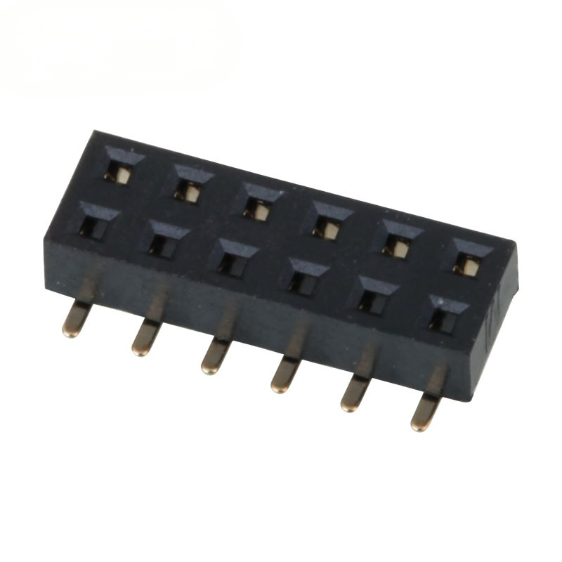 Złącze żeńskie SMD 2.0mm, dwurzędowe, z dolnym wejściem, pozłacane piny