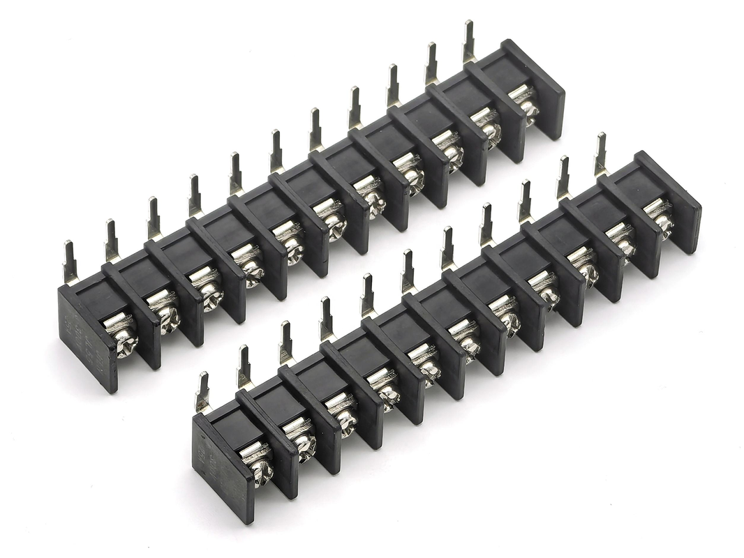 9.5mm bariera pasmowe bloky końcowe 90 stopni DIP Czarny 11P PA66 Materiał 300V 25A