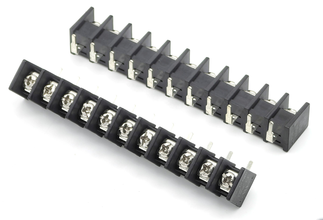 9.5mm bariera pasmowe bloky końcowe 90 stopni DIP Czarny 11P PA66 Materiał 300V 25A