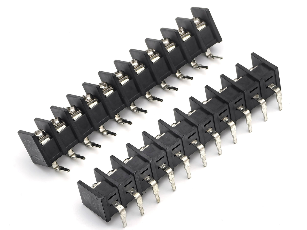 9.5mm bariera pasmowe bloky końcowe 90 stopni DIP Czarny 11P PA66 Materiał 300V 25A