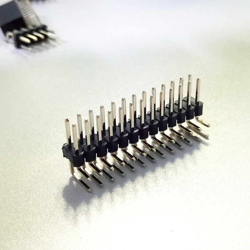 PA9T Podwójne jednorzędowe złącze wtykowe DIP 90 stopni Szpilka Header 1,27 Mm Poziom