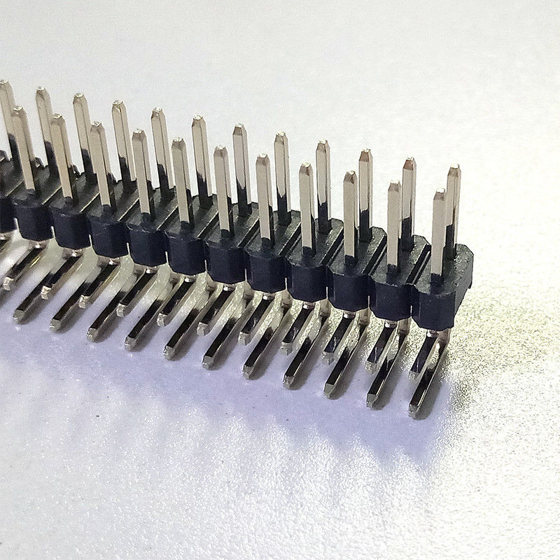 PA9T Podwójne jednorzędowe złącze wtykowe DIP 90 stopni Szpilka Header 1,27 Mm Poziom