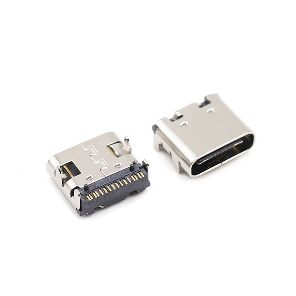 Cztery stopy Dip 16-stykowe złącza USB 3.1 typu C Żeński port SMT 10000 cykli
