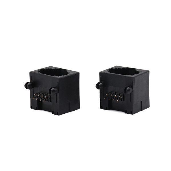 Czarny 8-stykowy żeński prosty złącze PCB RJ45 Jack Wtyczka sieciowa 8p8c